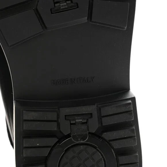 Chanel Calfskin Shearling CC Lace Up Boots 36.5 Black - Picture 10 of 11